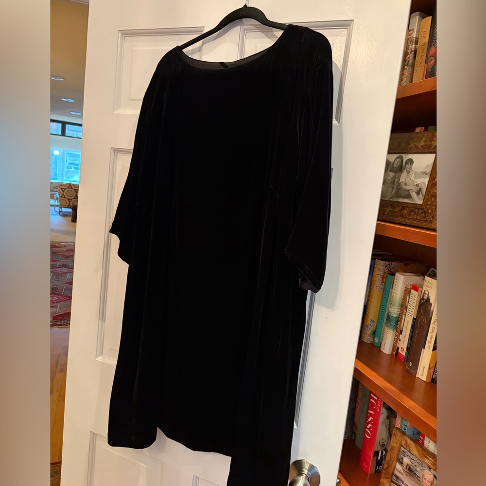 Eileen Fisher Black Velvet dress 1X